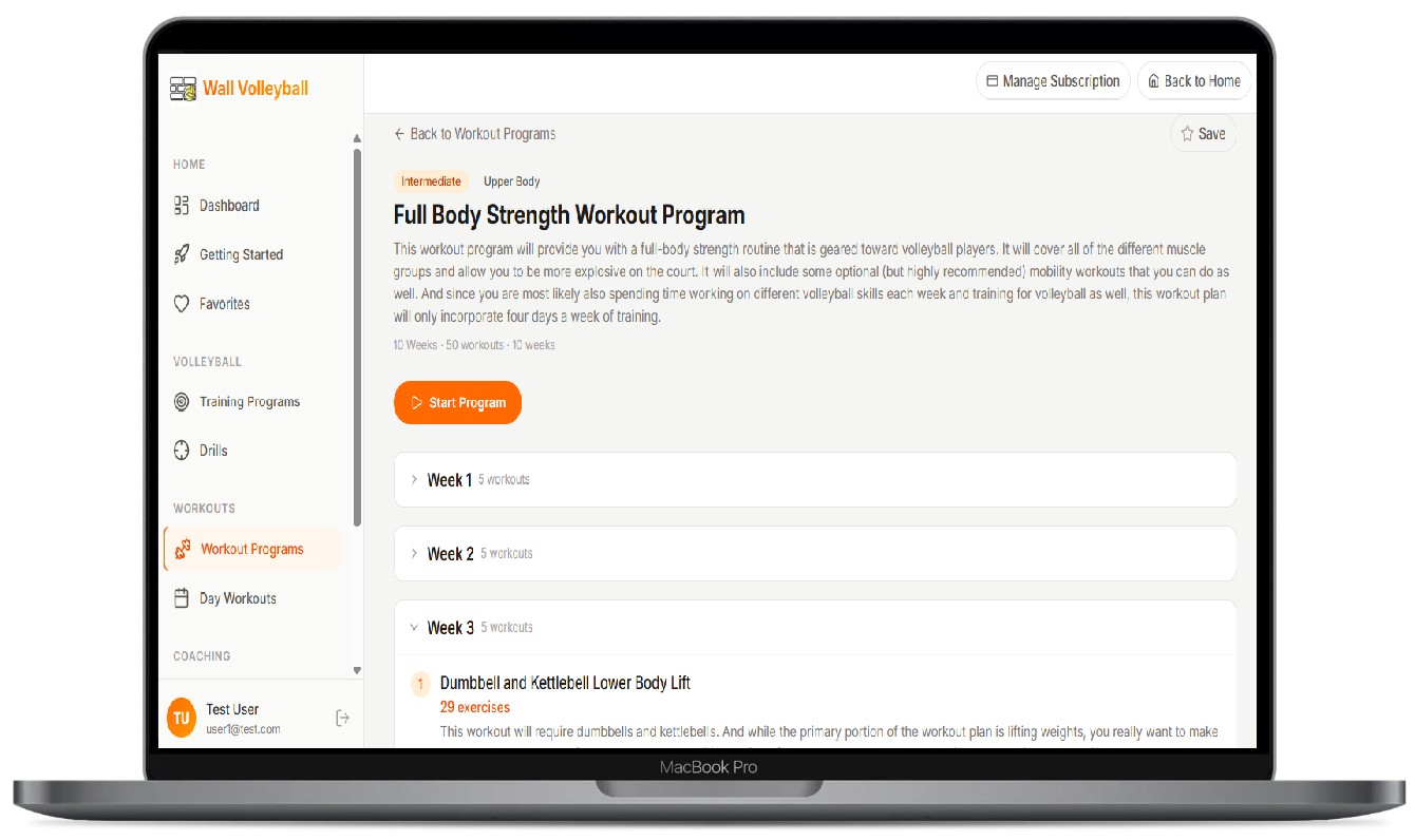 Wall Volleyball Workout Programs