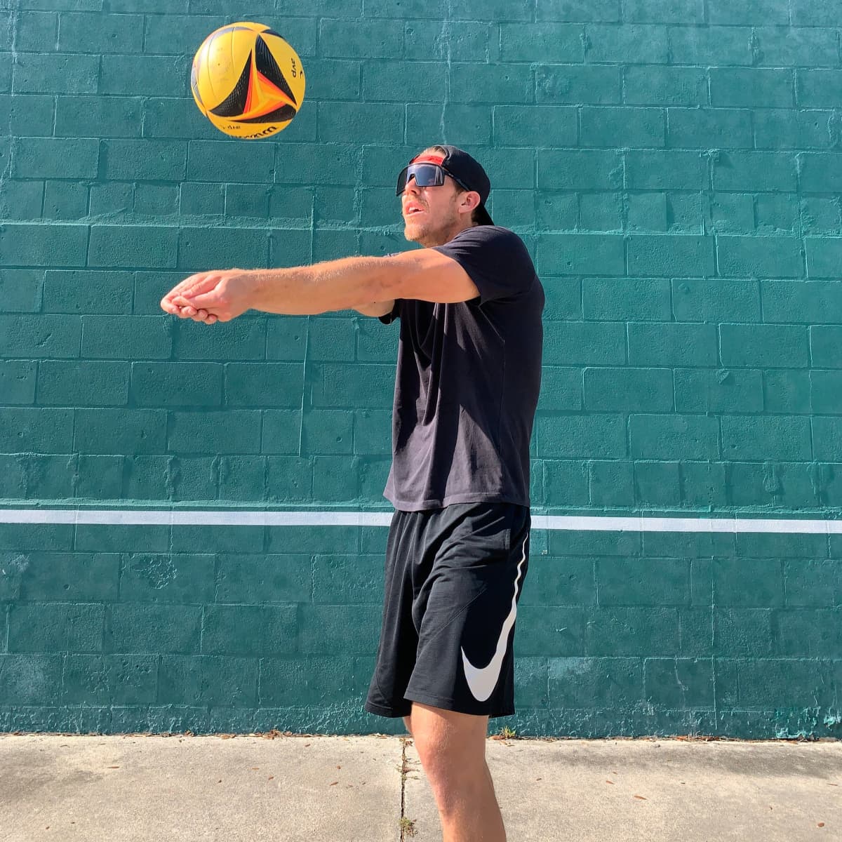Wall volleyball training