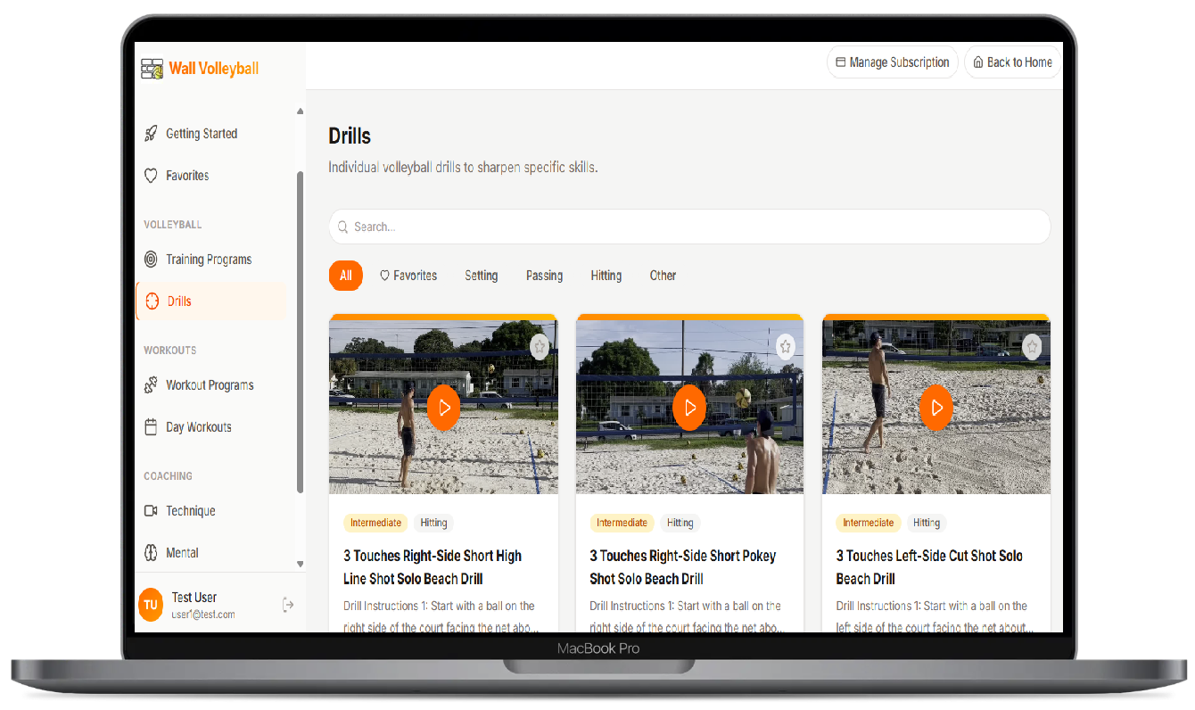 Wall Volleyball Drills Library